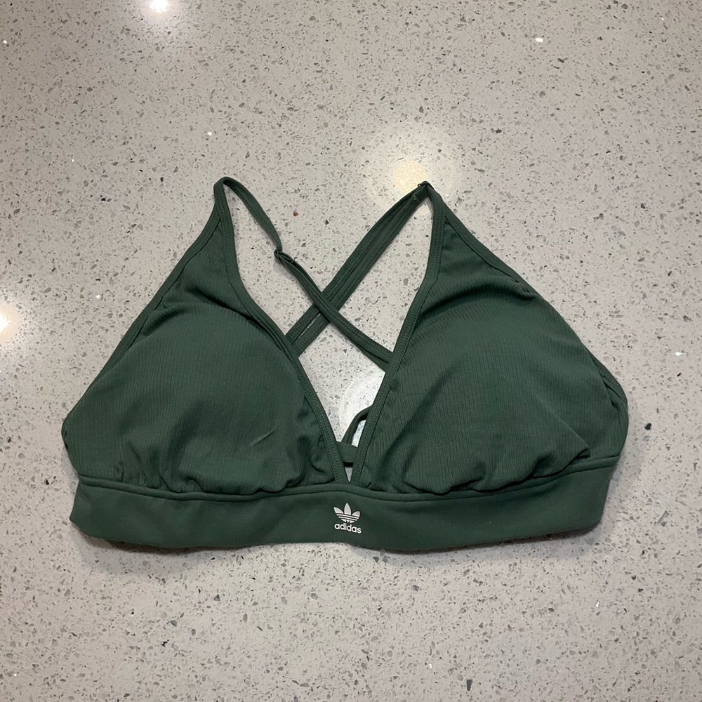 Adidas Green Bra Wrap Top Brand New W Tags